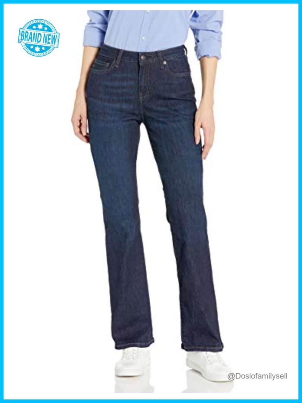 Women's Mid Rise Slim Bootcut Stretchy Jeans Flared Leg Denim Pants